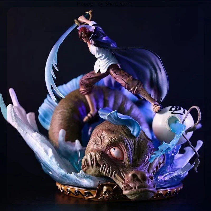 28cm One Piece Shanks Combat Standing Position Anime Figure Model Statue Boys Collection Desktop Decoration Ornament Toys Gifts