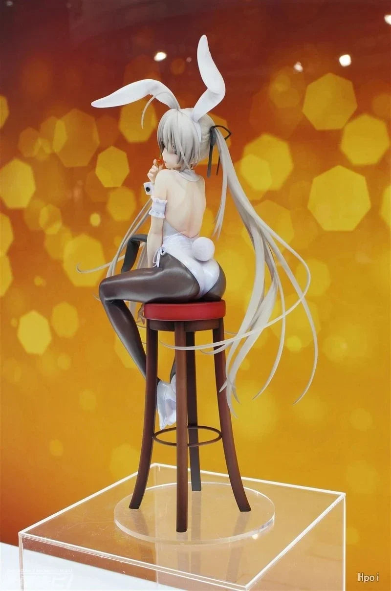Anime Role Kasugano Sora Figure Rabbit Girl Black Silk Sexy Model Toy Gift 17CM Action Figure Doll Pressing Instant Noodles