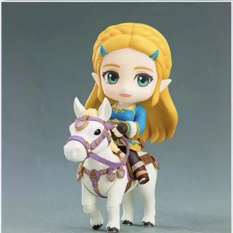 10cm Game Breath Of The Wild Princess Zelda With Horse Cute Anime Figure Anime Toys PVC Collection Model Doll Gifts 1212