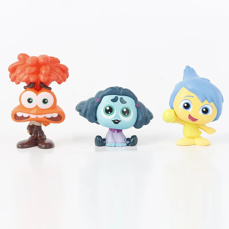 9pcs/Set Mini Anime Figure Inside Out Cartoon Movie Toys Joy Anxiety Anger Sadness Disgust Fear Model Dolls Toys For Kids Gift