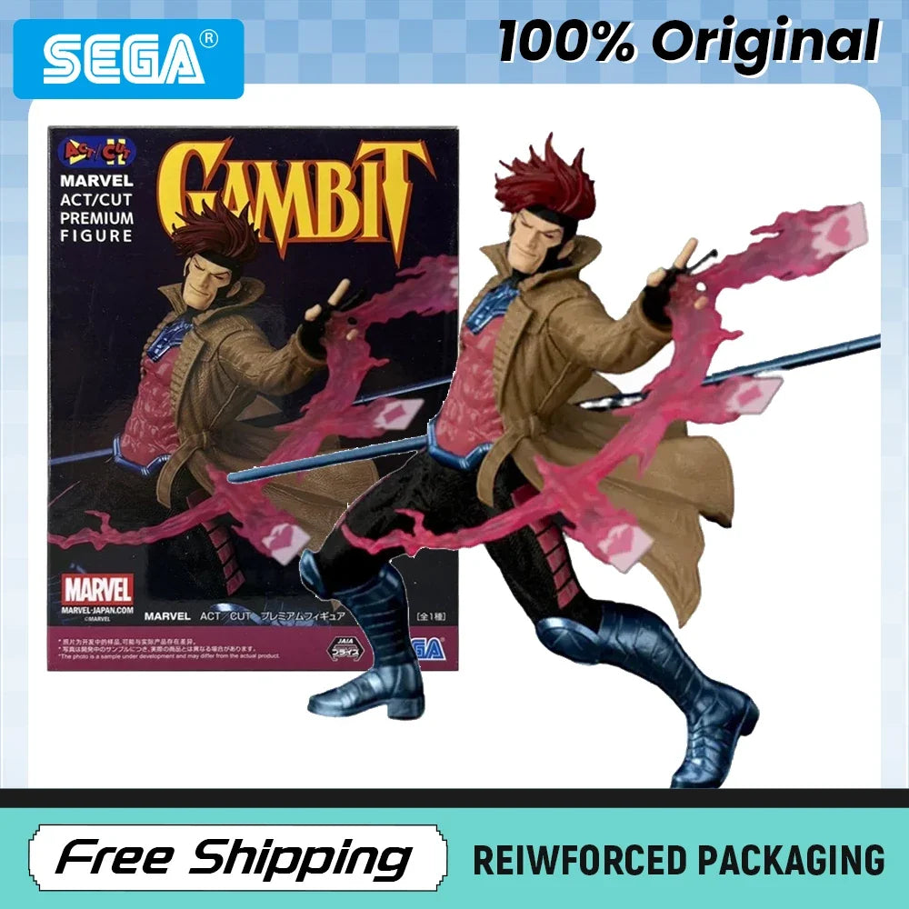 In Stock SEGA Marvel ACT CUT Gambit X-Men Remy LeBeau Anime Figure Model Original Toys Ornament Birthday Gifts Collecting