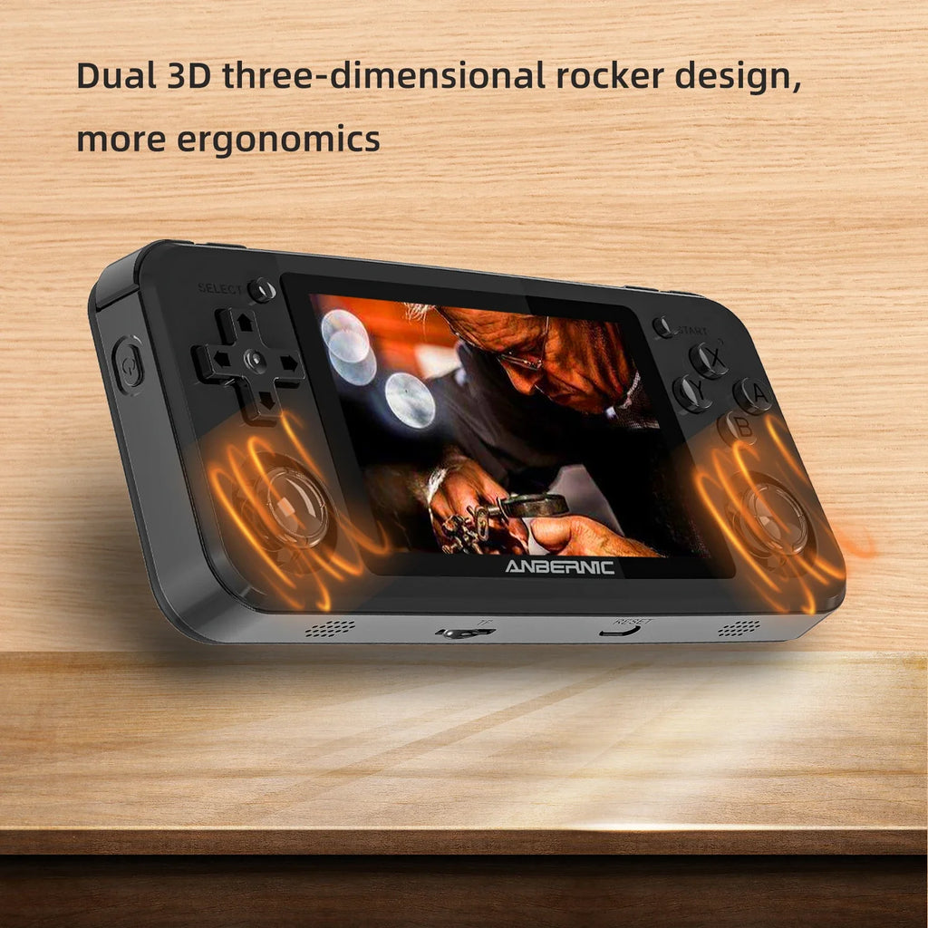 ANBERNIC RG351P Handheld Retro Game Console 3.5 Inch IPS Screen 64G TF Card 2500 Classic Games 3500 mAh Double 3D rocker Gift
