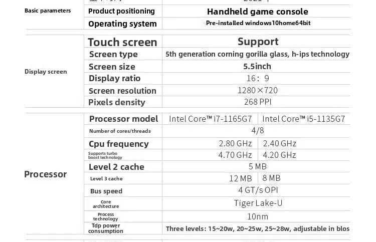 Handheld Mini Computer Ultra Portable Thin and High Performance PC Game Console
