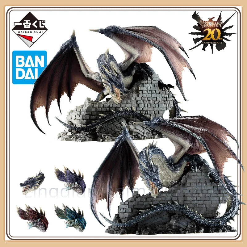 Bandai Ichiban Nine Times Monster Hunter 20th Anniversary Fatalis Miraboreas Figure Model Collection Toy Gift