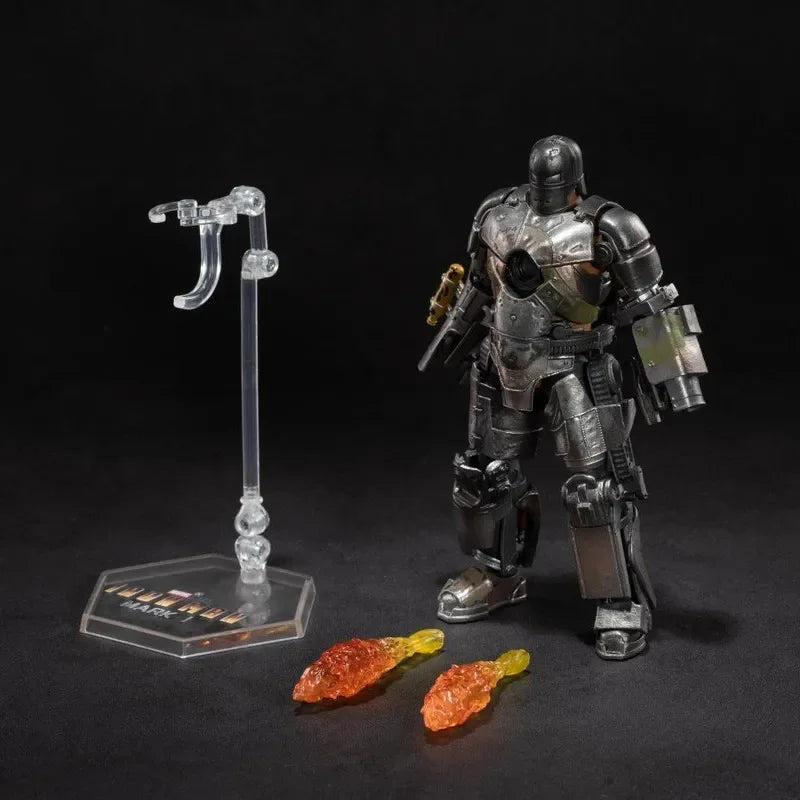 Original ZD Marvel Toys 1:10 LED version Iron Man figure Mark 1 MK1 Tony Stark Model Action Figure Collect models