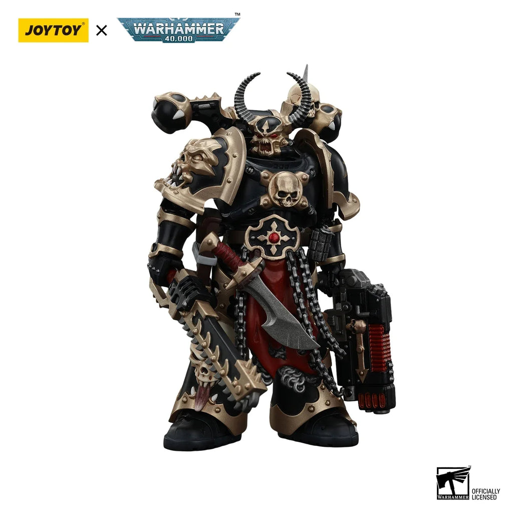 JOYTOY 1/18 Action Figure Warhammer 40K Chaos Space Marines Black Legion Chosen Champion Figures Toys Model