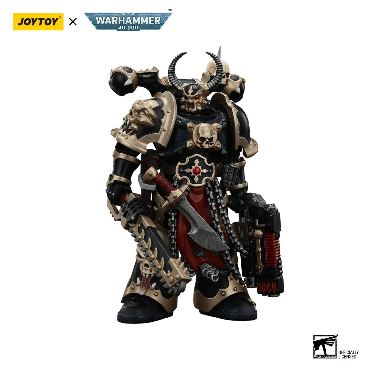 JOYTOY 1/18 Action Figure Warhammer 40K Chaos Space Marines Black Legion Chosen Champion Figures Toys Model