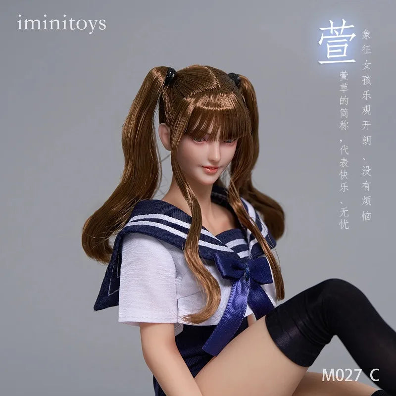 Presale Iminitoys M027 1/6 Beautiful Girl Xuan Head Sculpt Movable Eyes for 12-inch Female Soldier Action Figure Body