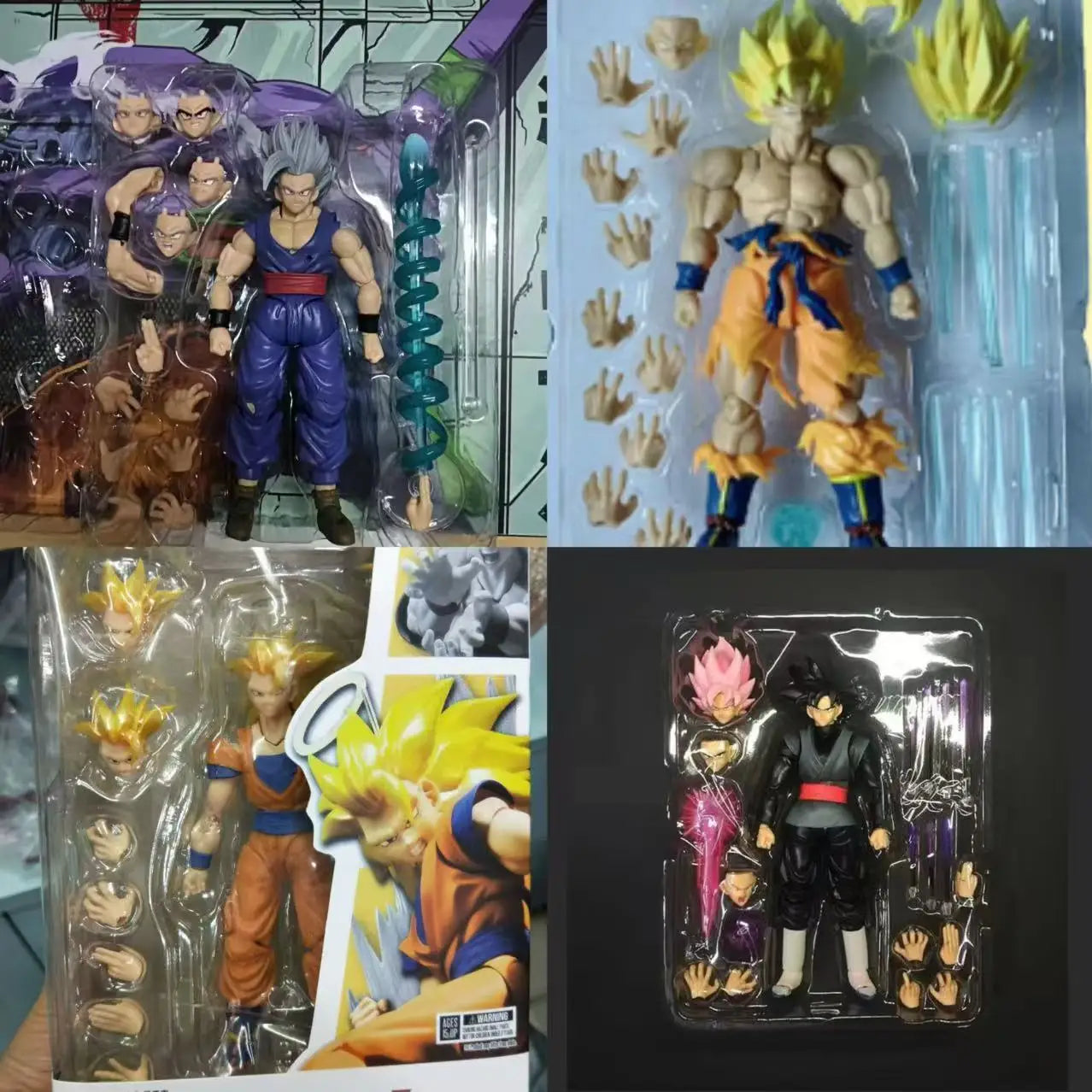 New Dragon Ball Shf Black Goku Saiyan Zamasu Pink-Jointed Action Figure Model Figurine Anime Collection Decoration Model Toys
