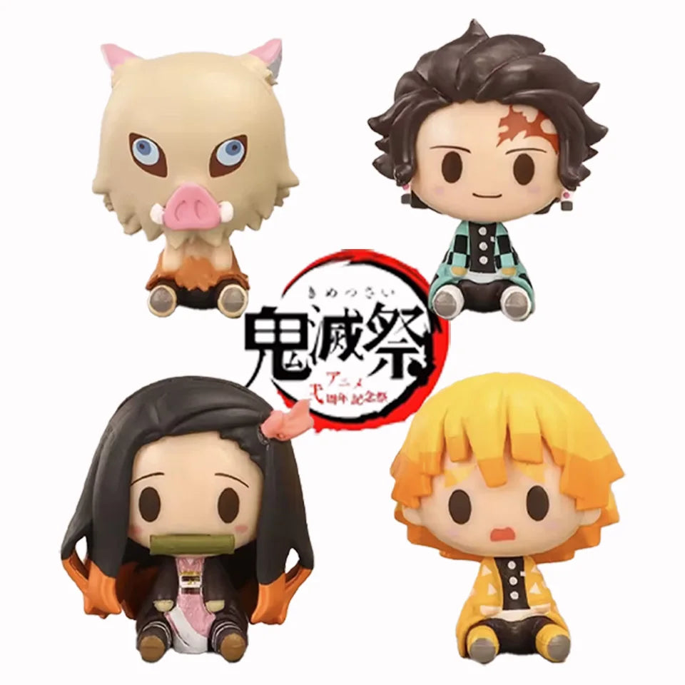 Anime Figure Demon Slayer Figures Kimetsu No Yaiba Doll Tanjiro Zenitsu Figurine Inosuke Warrior Action Figure Model Toys