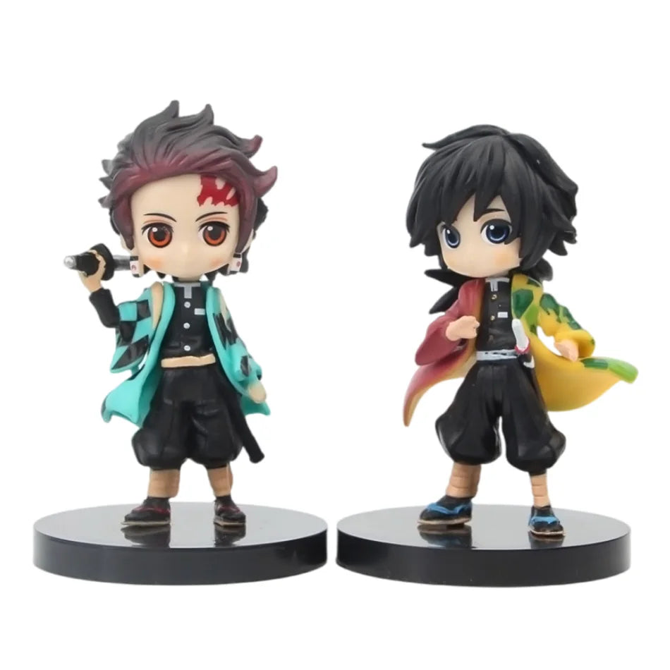 Anime 6Pcs/set Demon Slayer Figure Kimetsu No Yaiba PVC Q Posket Kamado Tanjirou Kamado Nezuko Agatsuma Kids In Stock Toys Gift