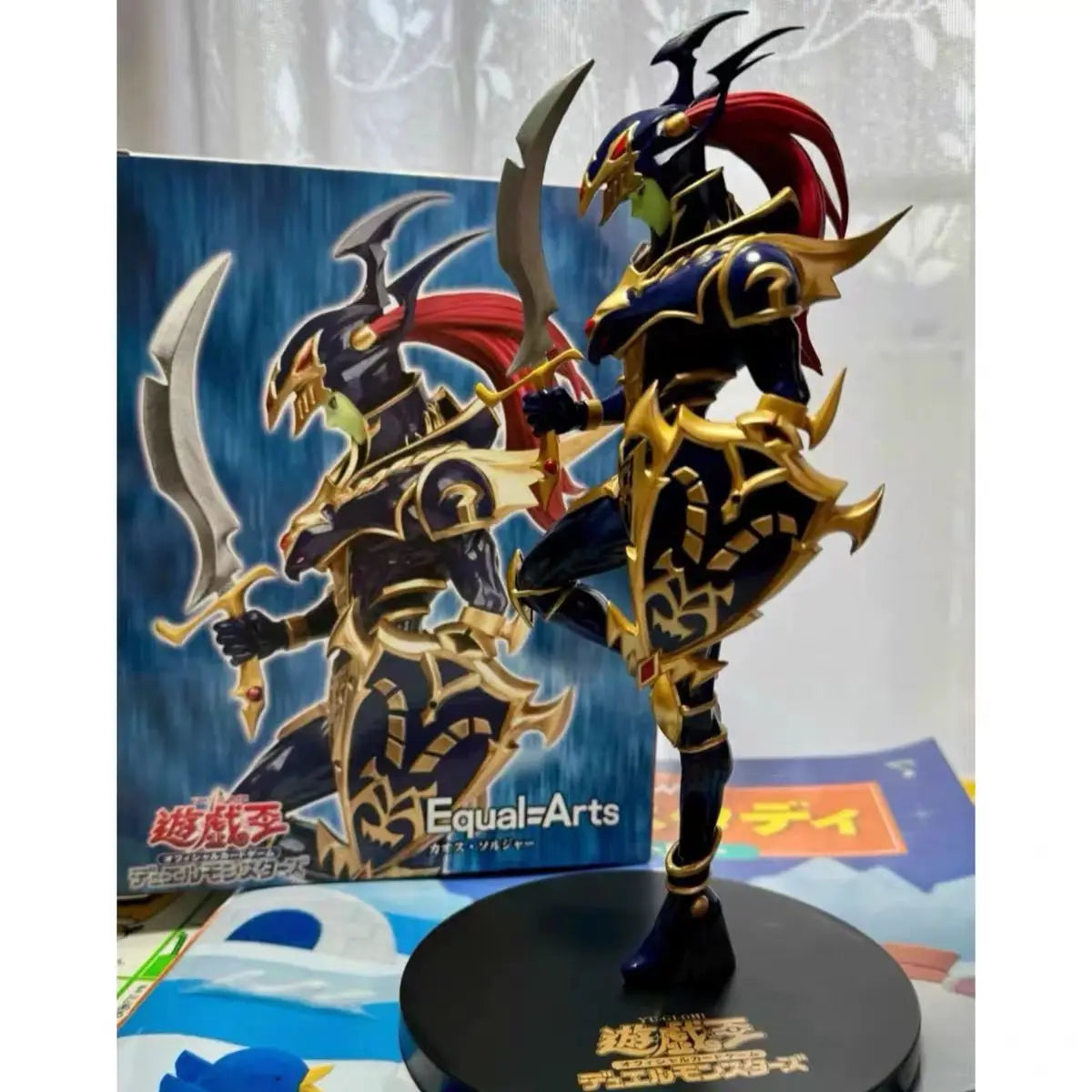 Bandai Original KONAMI Yu-Gi-Oh! Legion Black Luster Soldier Anime Figure Action Figurine Toys PVC Model Collection Doll Gift