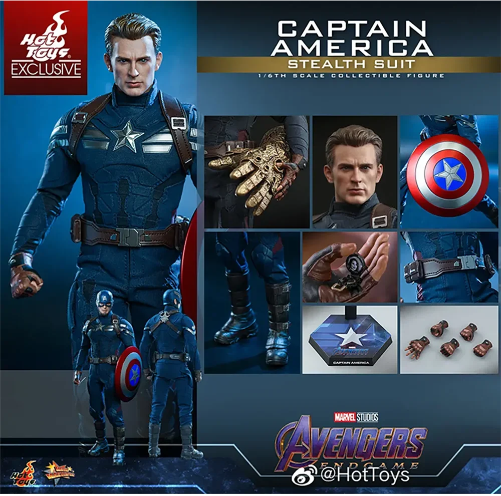 Original HOTTOYS 1/6 MMS607 Avengers 4 Endgame Captain America Tracking Battle Suit Collection Model Action Figure Toy 12 inches