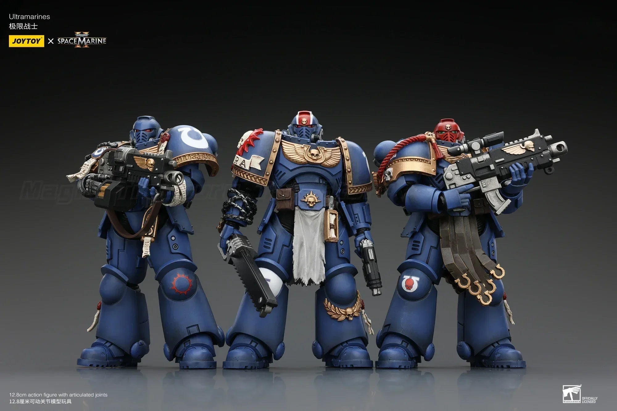 【In Stock】JOYTOY Warhammer 40K Ultramarines Lieutenant Titus Gadriel Chairon Anime Model Toys Collection 1/18 Action Figures