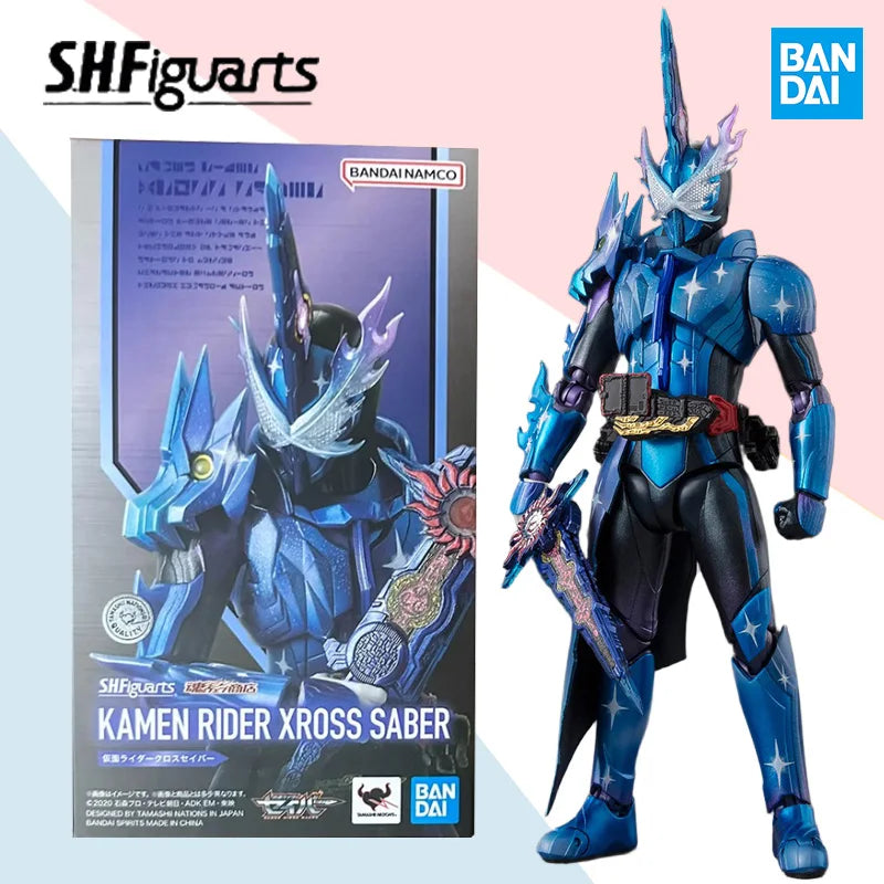 Original Genuine Bandai SHFiguarts SHF Kamen Rider XROSS SABER Anime Movable Doll Model Collection Toy Children's Gift