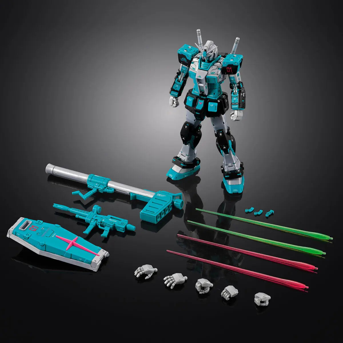 BANDAI PB LIMITED RG 1/144 RX-78-2 GUNDAM Ver.2.0 [Hatsune Miku Ver.] Anime Action Figures Assembly Model Collection Toy