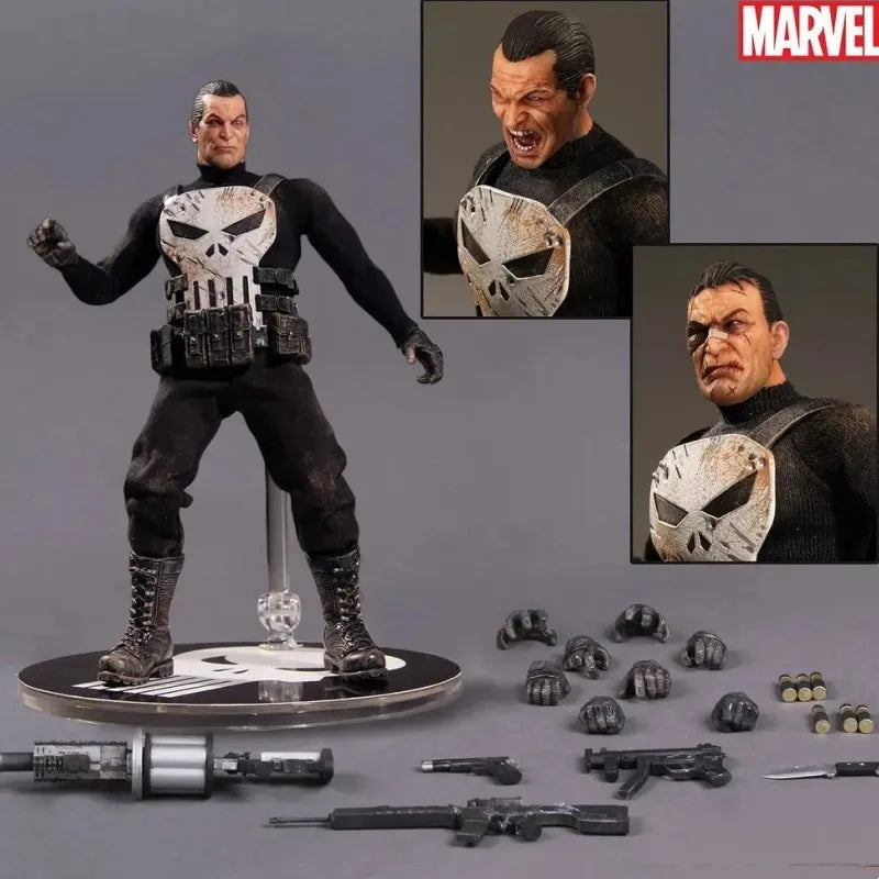 Marvel 1/12 Mezco Ant Punisher SDCC Stoff bewegliche 6-Zoll-Figur Puppe handgefertigtes Modell weißer Bestrafung Onkel Schädel Schnitzerei Spielzeug