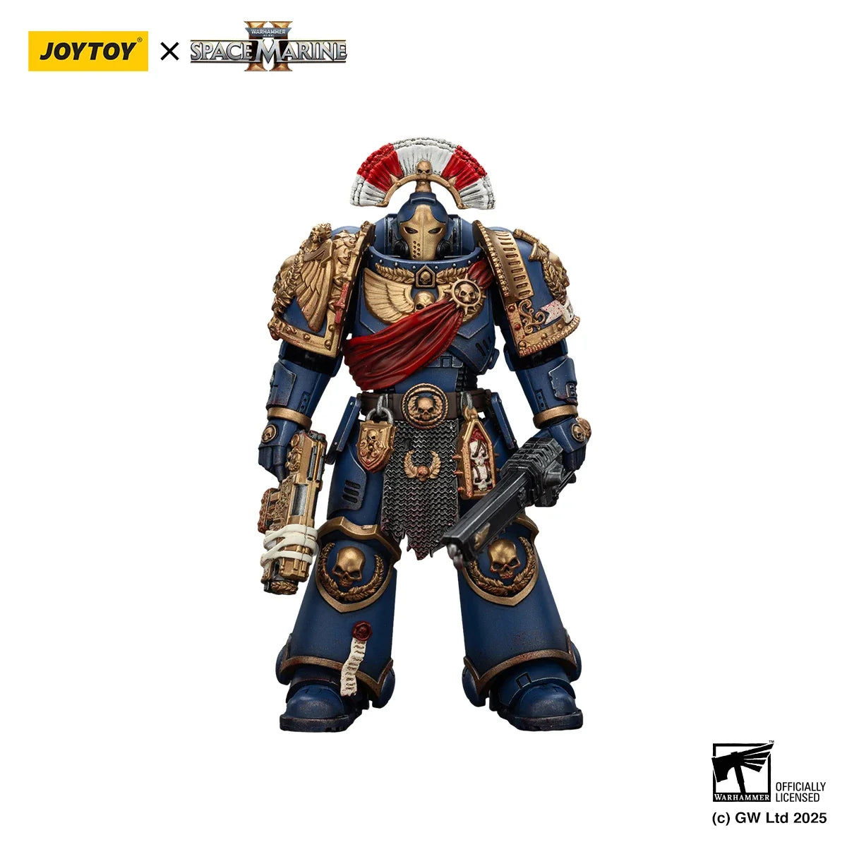 JOYTOY Warhammer 40k 1/18 Action Figures Ultramarines Relic Secundus Armour with Artificer bolt rifle chainsword and bolt pistol