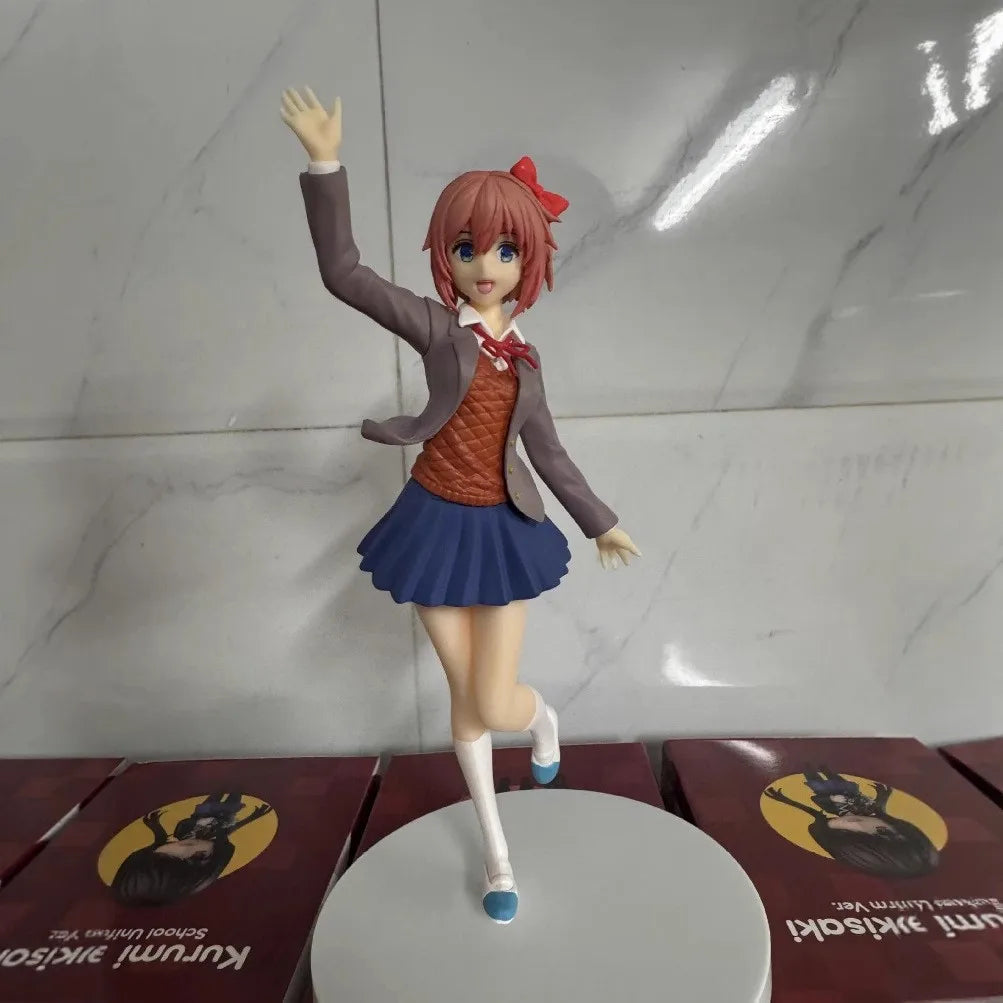 18cm Anime Merchandise Heartbeat Literature Club Sayori Figure Standing Beautiful Girl Birthday Gift Display Model
