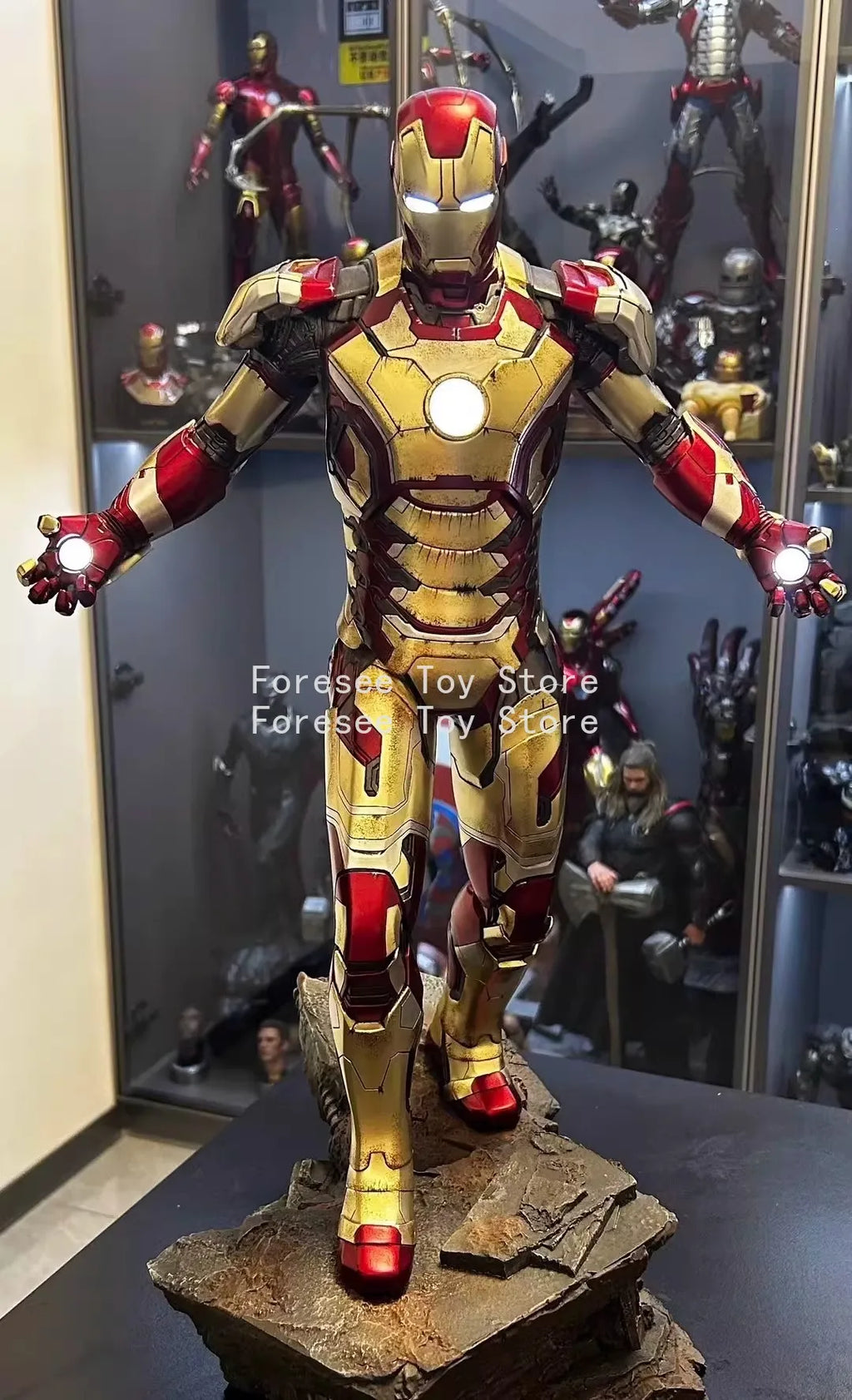 In Stock 50cm Height Mark42 Figure Marvel Anime Figures Collection Light-up Desktop Ornament Decorations Best Gifts for Children