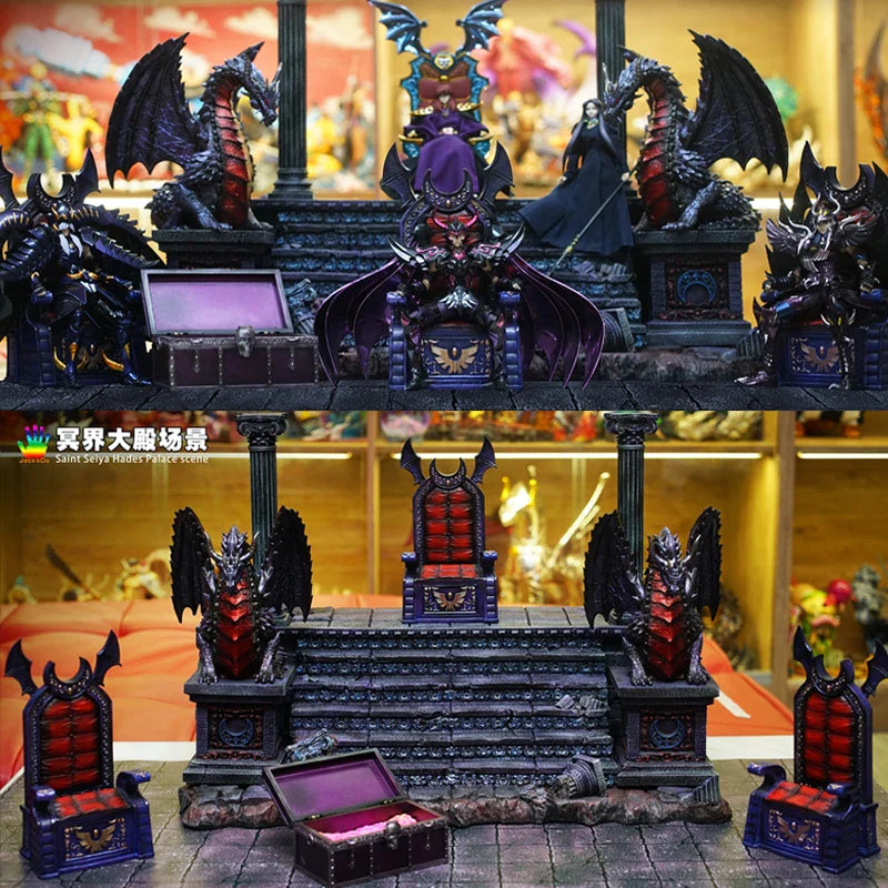 JacksDo Saint Seiya Myth Cloth EX Hades Thron Drache 22cm/8.66 Zoll Dekoration Diorama Szene Statue Harz Auf Lager