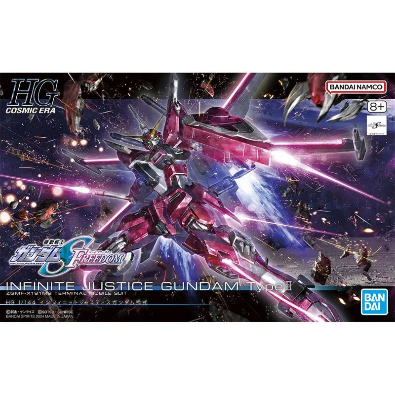 Bandai Original Genuine Figure Gundam Model Kit HGCE 1/144 Infinite Justice Gundam Type II Collection Model Action Figure Toys