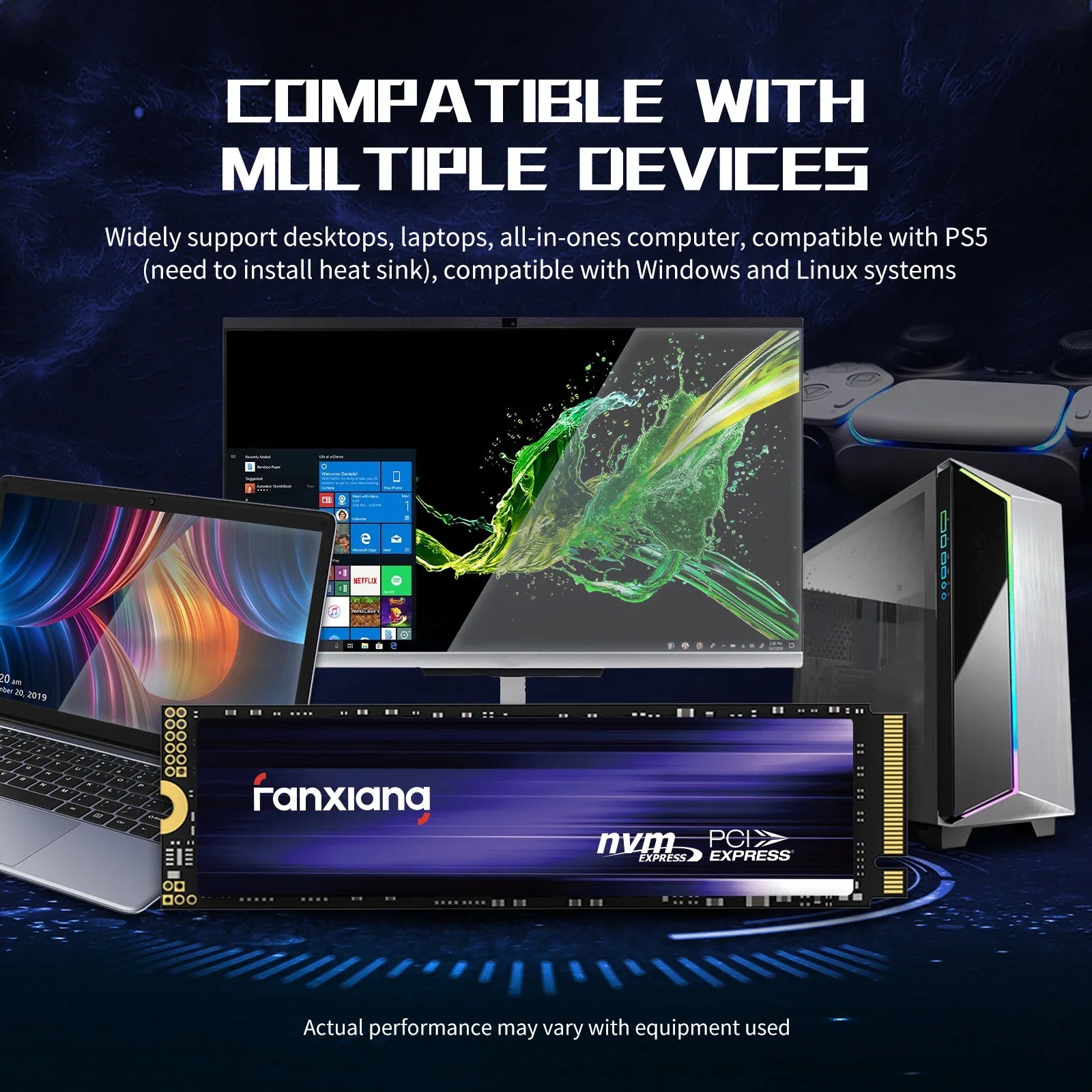 Fanxiang S500Pro/S880 M.2 SSD 3500MB/7300MB/s 512GB 1TB 2TB 4TB PCIe3.0/4.0 M.2 NVMe Internal Solid State Drive For Laptop PC