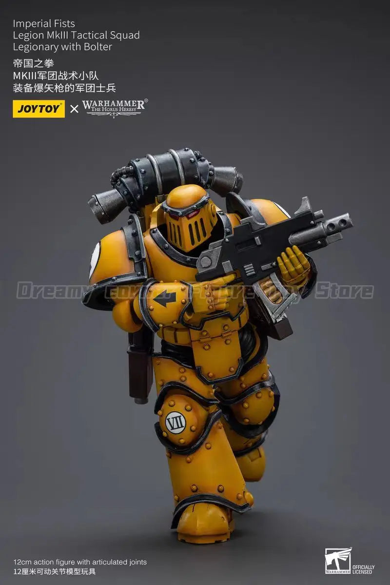 【In Stock】JOYTOY Warhammer 40K Imperial Fists Legion Mklll Tactical Squad Legionary with Bolter 1/18 Action Figure Toys Model