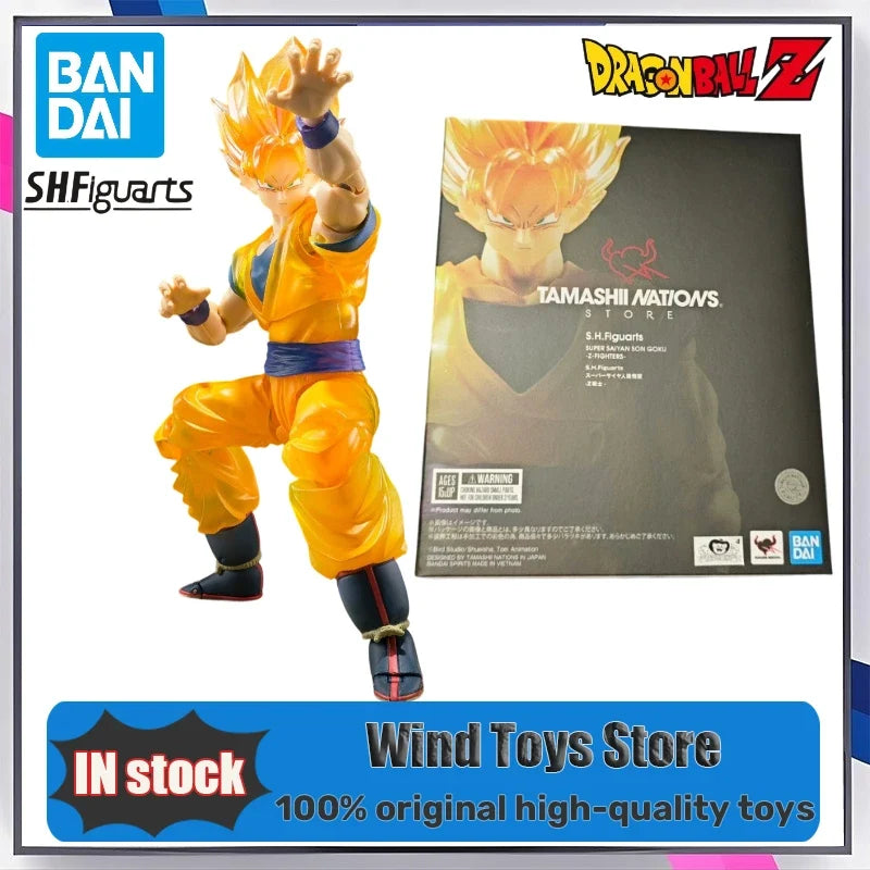 100% Original Tamashii Nations Store Bandai S.H.Figuarts Super Saiyan Goku Z Guerreros Shf Son Goku Dragon Ball Z