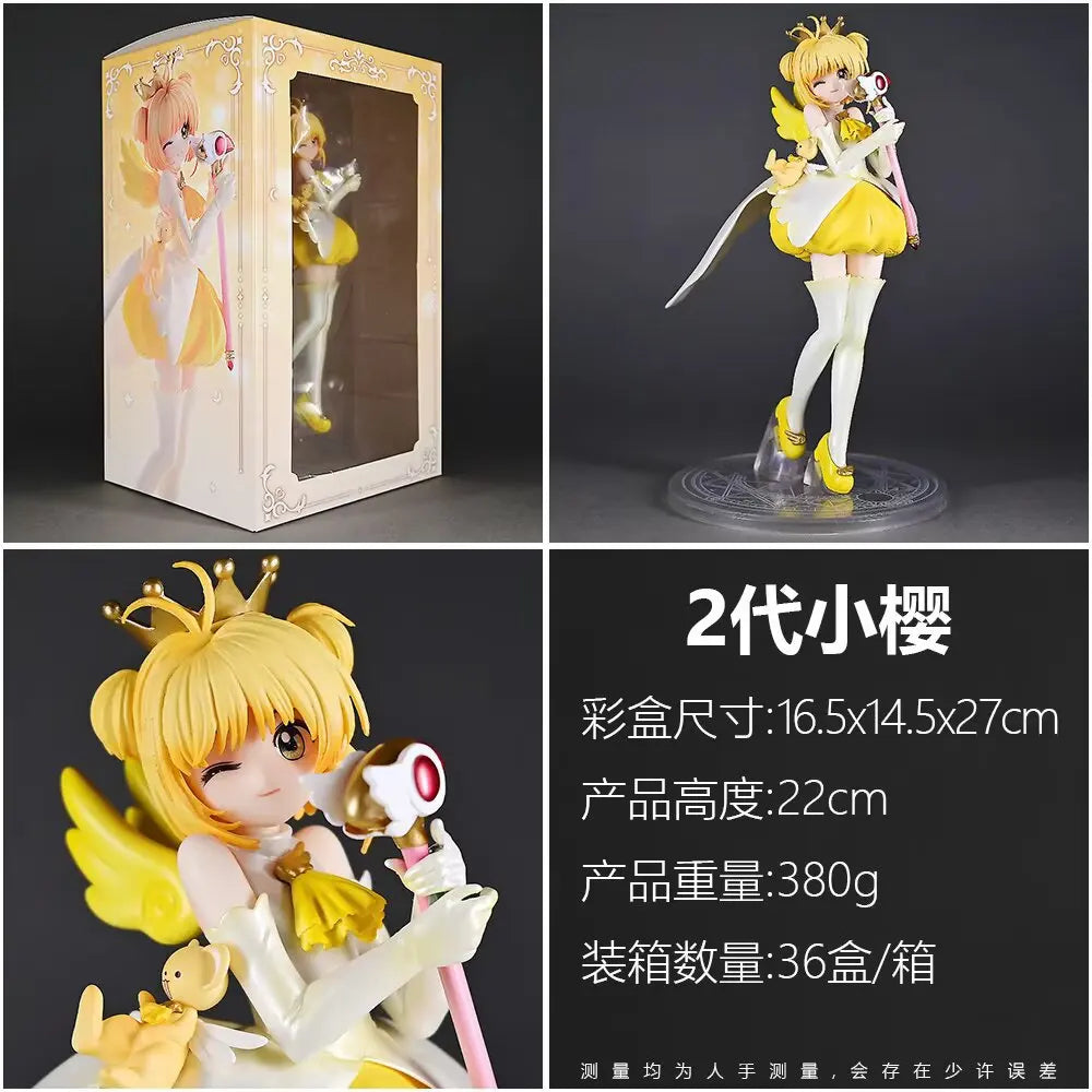 Anime Figure Cardcaptor Sakura Kinomoto Sakura V2 Yellow Dress With Box Collectible Model Desktop Ornament For Anime Collectors