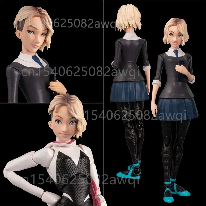 Spiderman Gwen Peter Action Figure Hot Toys Spider-Ham Anime Spider-Verse Collect Sentinel Miles Morales Figures Room Decoration