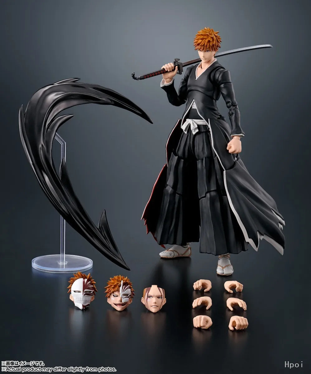 【In Stock】BANDAI SHF BLEACH Kurosaki Ichigo Crescent Moon Action Figure Model Toy