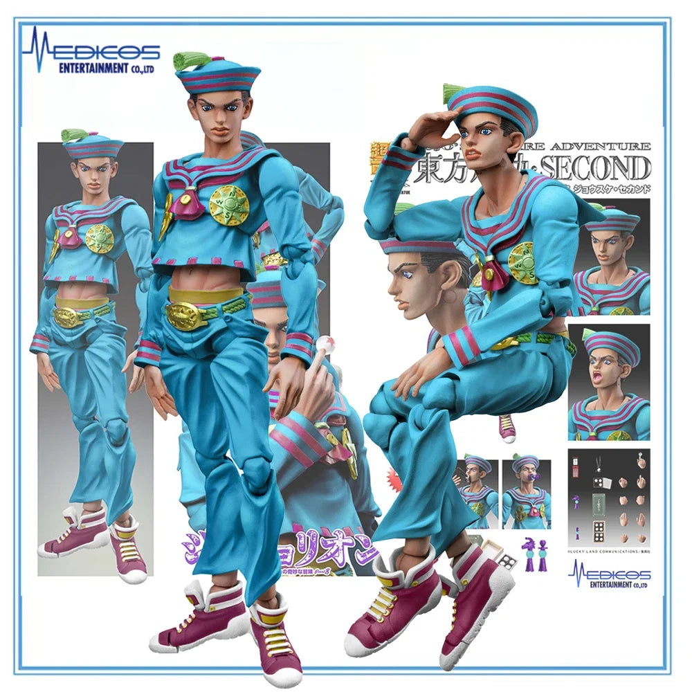 100% Original in Stock Medicos Entertainment Super Action Statue Jojo No Kimyou Na Bouken Higashikata Josuke Second