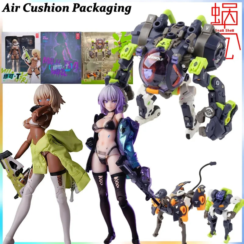 Snail Shell Genuine 1/12 Series Health Operation Milchtee-Mädchen Miu Ke·T RobotBuild Modifizierter Seawolf Actionfiguren Modellspielzeug