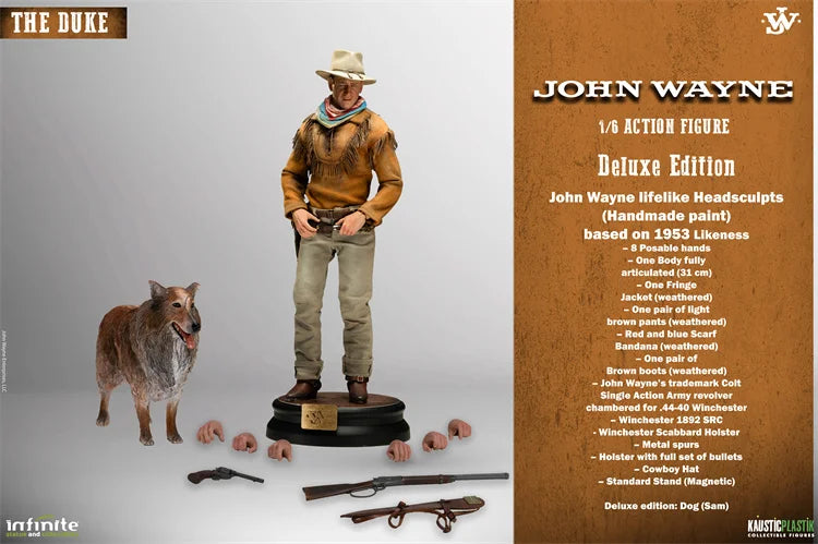 2025 Q2 Infinite Statue X Kaustic Plastik 1/6 1953 Wilderness Ranger Duke John Wayne With Dog Full Set 12in Action Figure Model