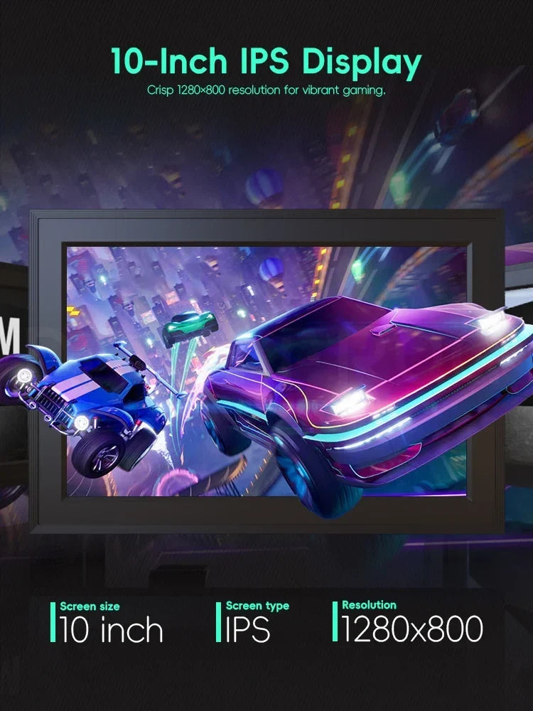 DATA FROG Portable Gaming Monitor PS10 1280P FHD Handheld Game Console Built in WiFi 64GB 15000 Retro Games Travel Gift