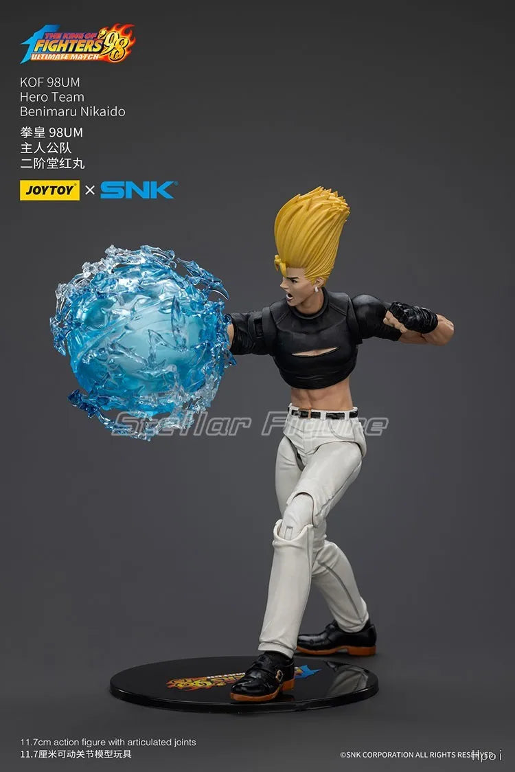 【SF】JOYTOY 1/18 Action Figures KOF 98UM Hero Team Kyo Kusanagi Goro Daimon Benimaru Nikaido 3PCS Model Toys Gifts Collection