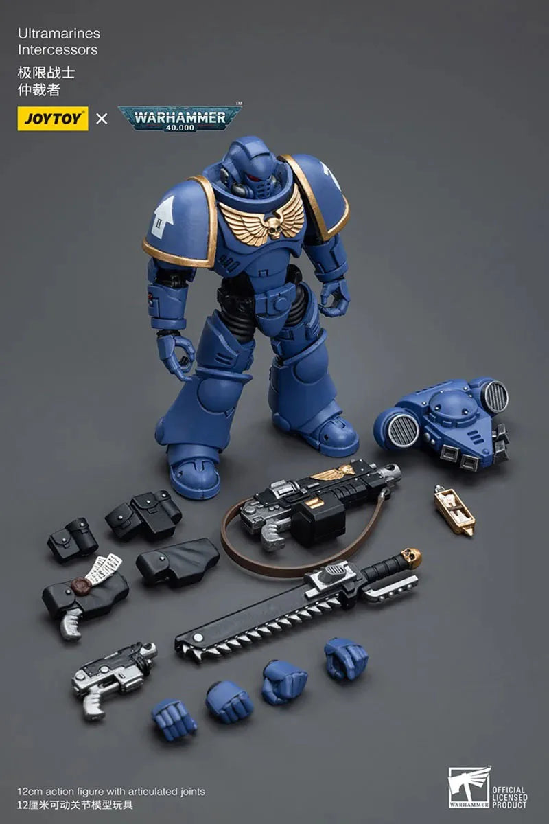 JOYTOY Warhammer 40K 1/18 Ultramarines Intercessors Action Figure 12cm Soldier Figurine Model Toy for Collection