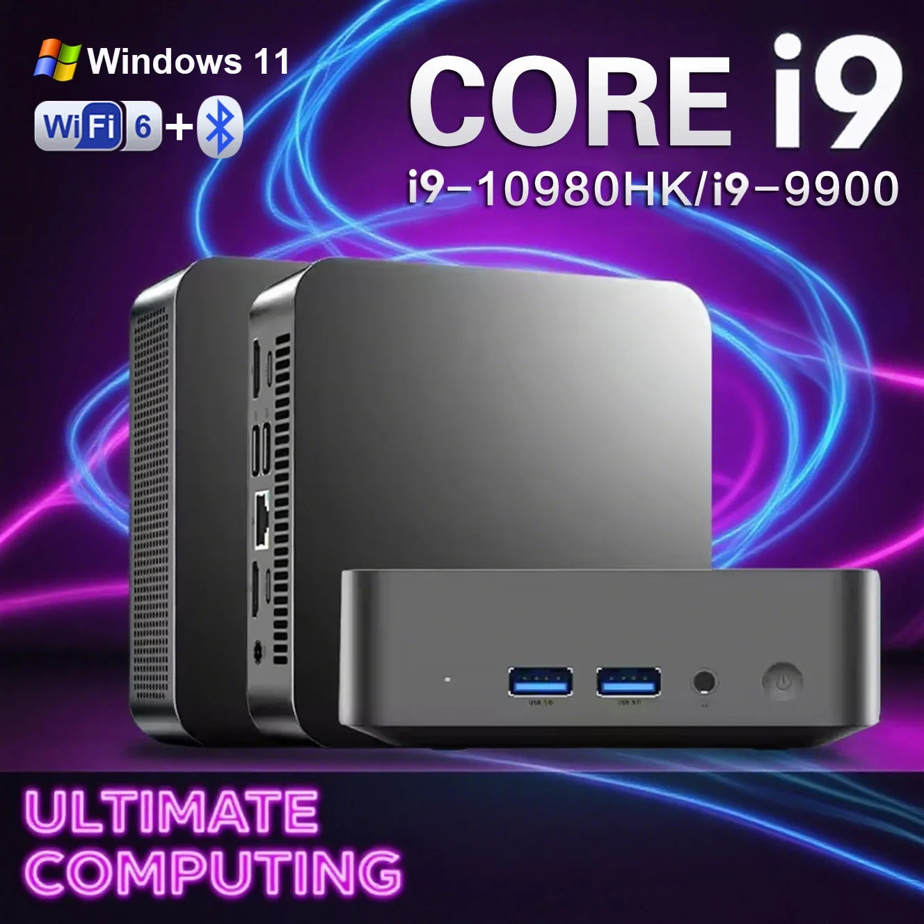 Mini PC Computer Windows 11 Pro Core i9 10980HK i9-9900 16GB RAM 1TB 2TB SSD  Gaming Computer 4K 60Hz Mini Desktop PC Portable