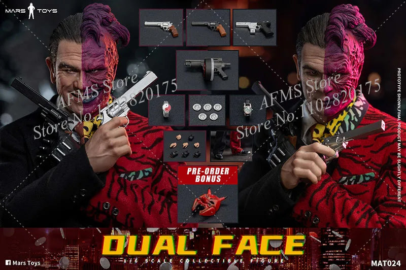 Mars Toys MAT024 1/6 Sammlerfigur Harvey Dual Face Classic Comic Superschurke Komplettset 12-Zoll-Männer-Soldatenmodell