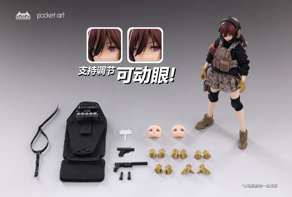 Auf Lager PA003 PA004 1/12 Maßstab Soldatin Schwerer Angriff Handverteidigungsschild Doppelteam 6-Zoll Komplettset Actionfigur