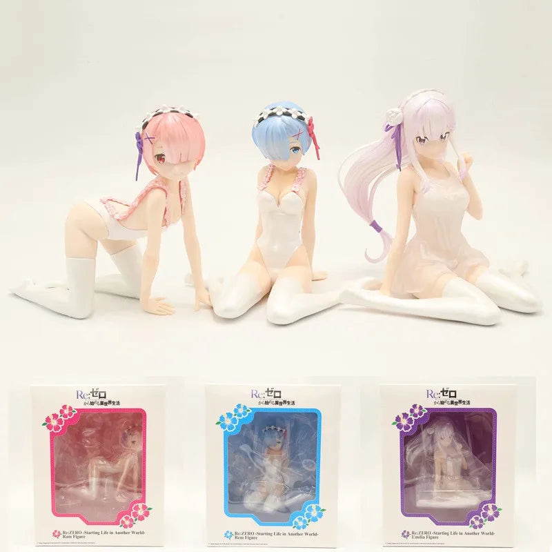 Anime Sword Art Online Yuuki Asuna Sexy Girl PVC Figure Model Striped Kneeling Swimsuit Phone Holder Fans Collectible Toy Doll