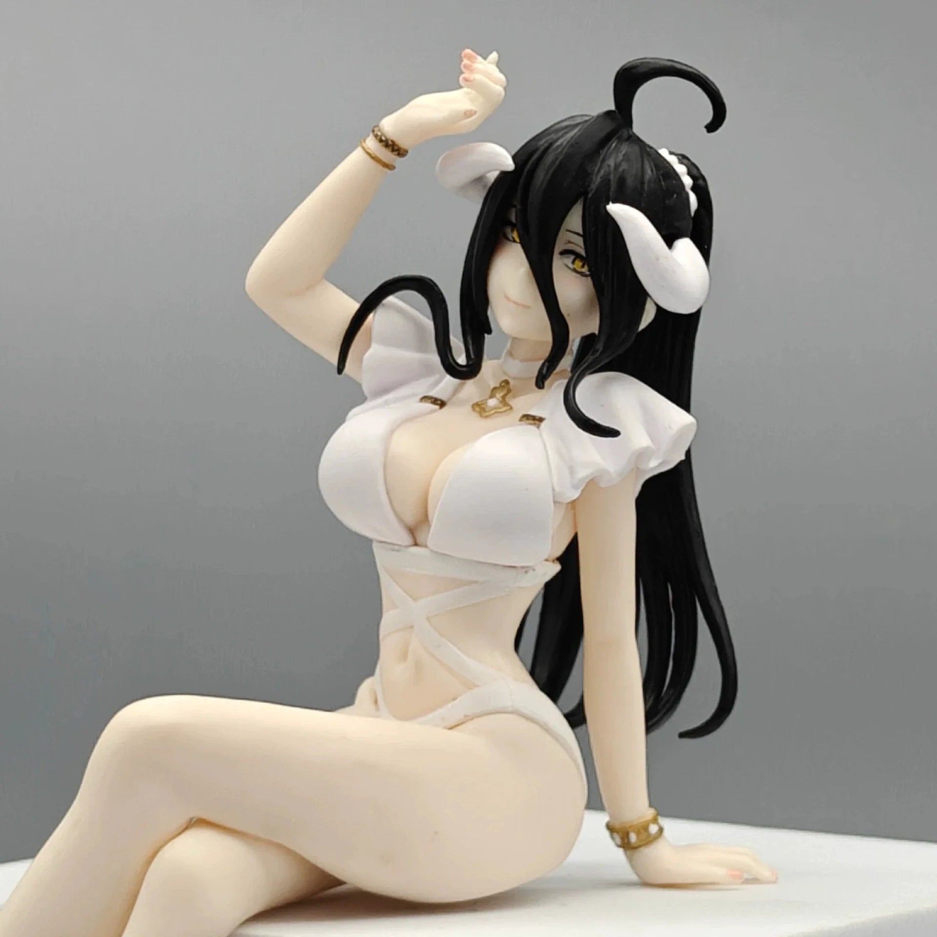 Overlord Albedo Anime Figure 16cm White Swimsuit Models Collection Ornaments Action Noodle Stopper Model PVC Collectible Toy