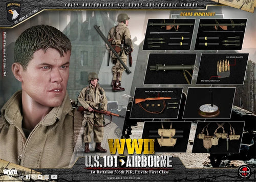 1/6 SoldierStory SS126 WWII US 101 Battalion Private First Class Ryan Full Set Moveable Action with Platform For Fan Collect