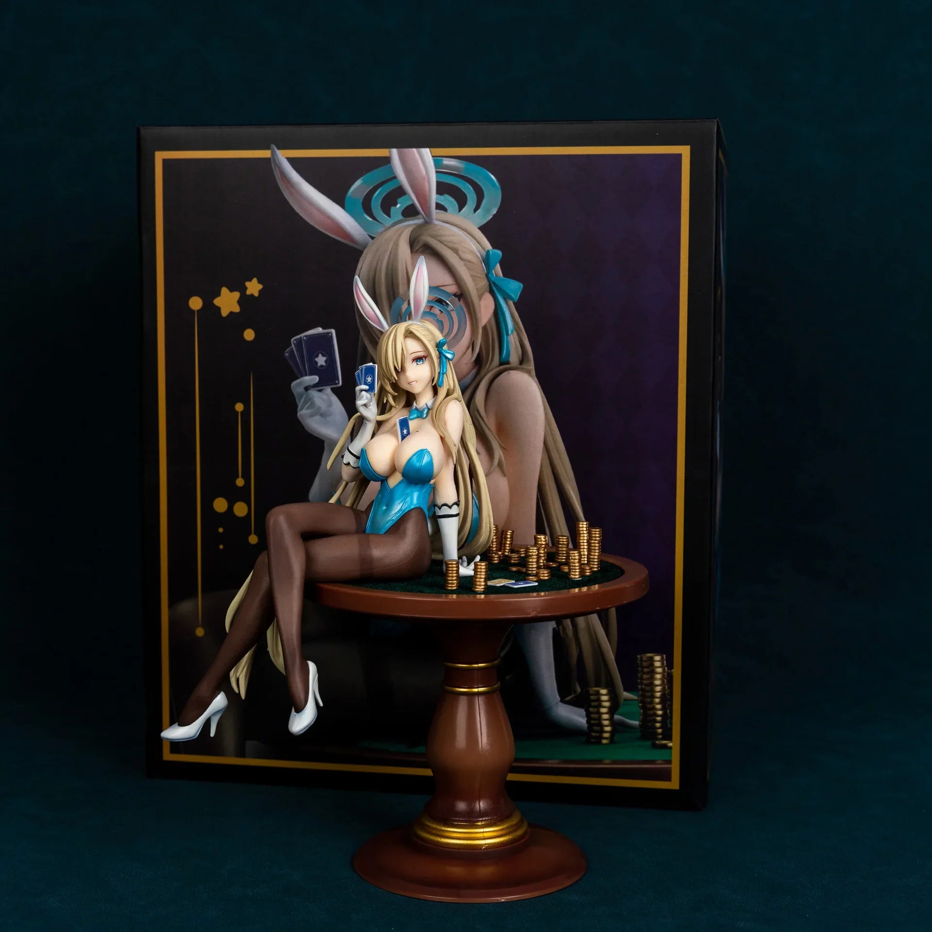 27cm Blue Archive Ichinose Asuna Bunny Girl Sit In Table Game Girl Figures Models Statue Model Boy Collectible Ornament Doll Toy