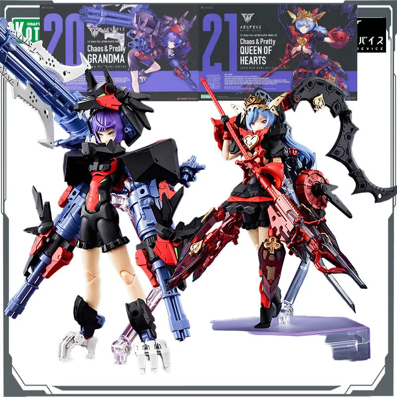 Kotobukiya Original MEGAMI DEVICE Chaos & Pretty GRANDMA&Chaos & Pretty QUEEN OF HEARTS Assembly Model Toys Model Gifts for Boys