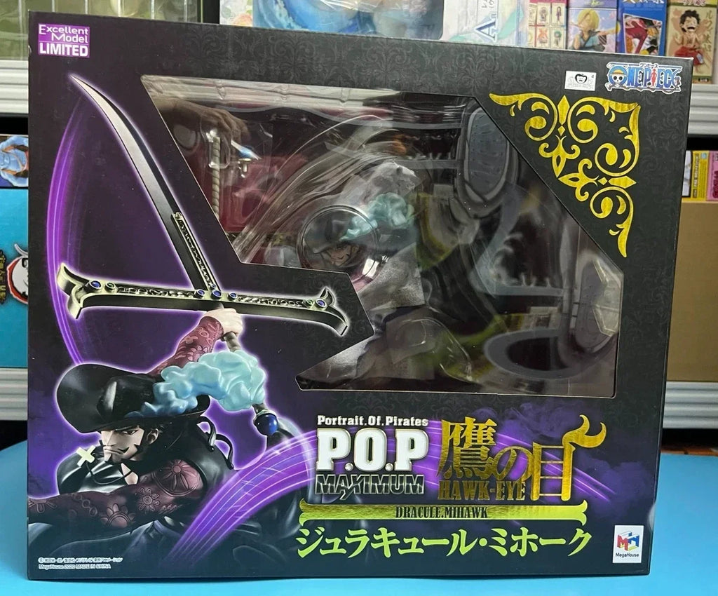 In Stock Original MegaHouse POP Maximum DRACULE.MIHAWK Mihawk Falkenauge Hawkeye Anime Character Model Figure Gift