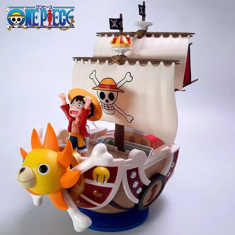 One Piece Figure Luffy THOUSAND SUNNY Going Merry Assembling Boat Model Pirate Ship Decor Collectible Gifts for Children Boy