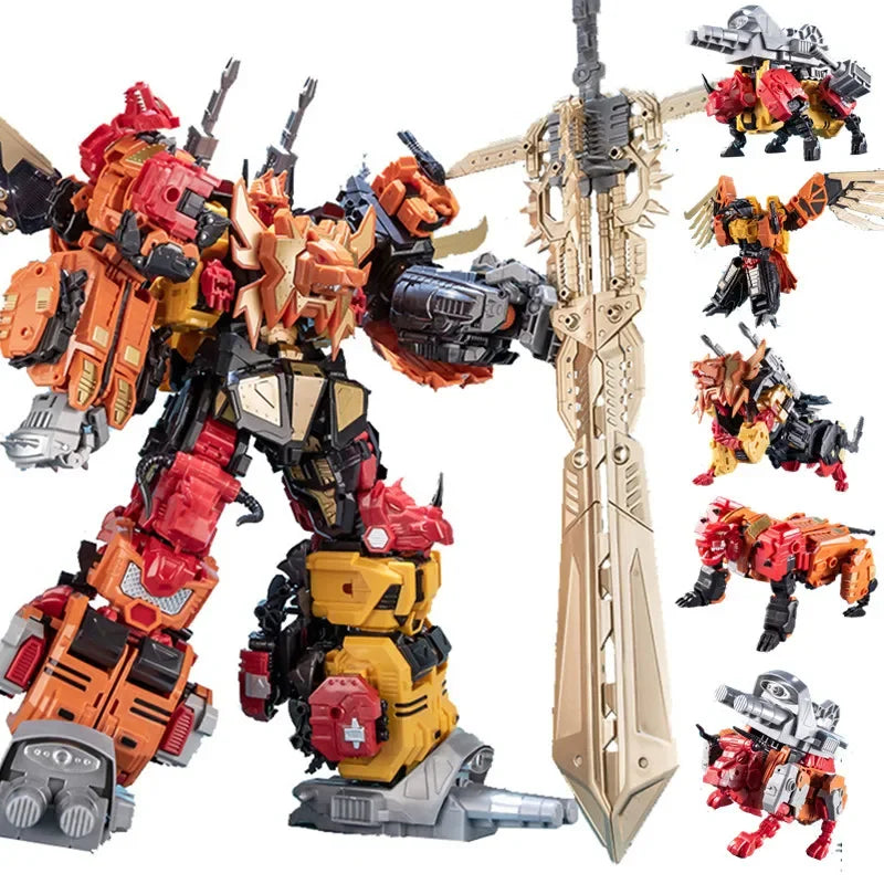 JINBAO Predaking Bruticus Transformation Toys 5IN1 Combiner Robot Model Predacons Rampage Brawl Swindle Onslaught Action Figure