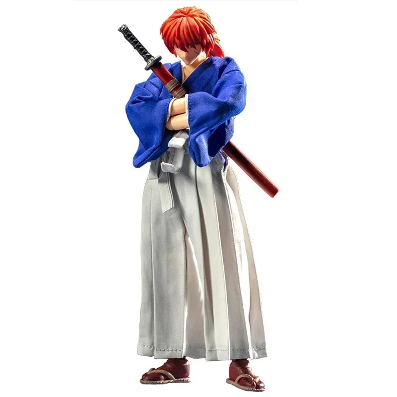 New Dasin GT Model Rurouni Kenshin HIMURA KENSHIN Himura SHF 1/12 Red / Blue/ 2nd Release PVC Action Figure Anime Model Toy
